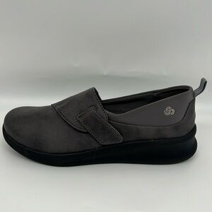 Clarks Cloudsteppers Sillian 2.0 Ease Dark Grey Hook & Loop Slip On 5.5M‎